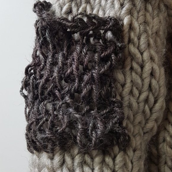 Wool winter set, coffee gray, sweater and matching hat, hand knitted - Picture 8 of 8